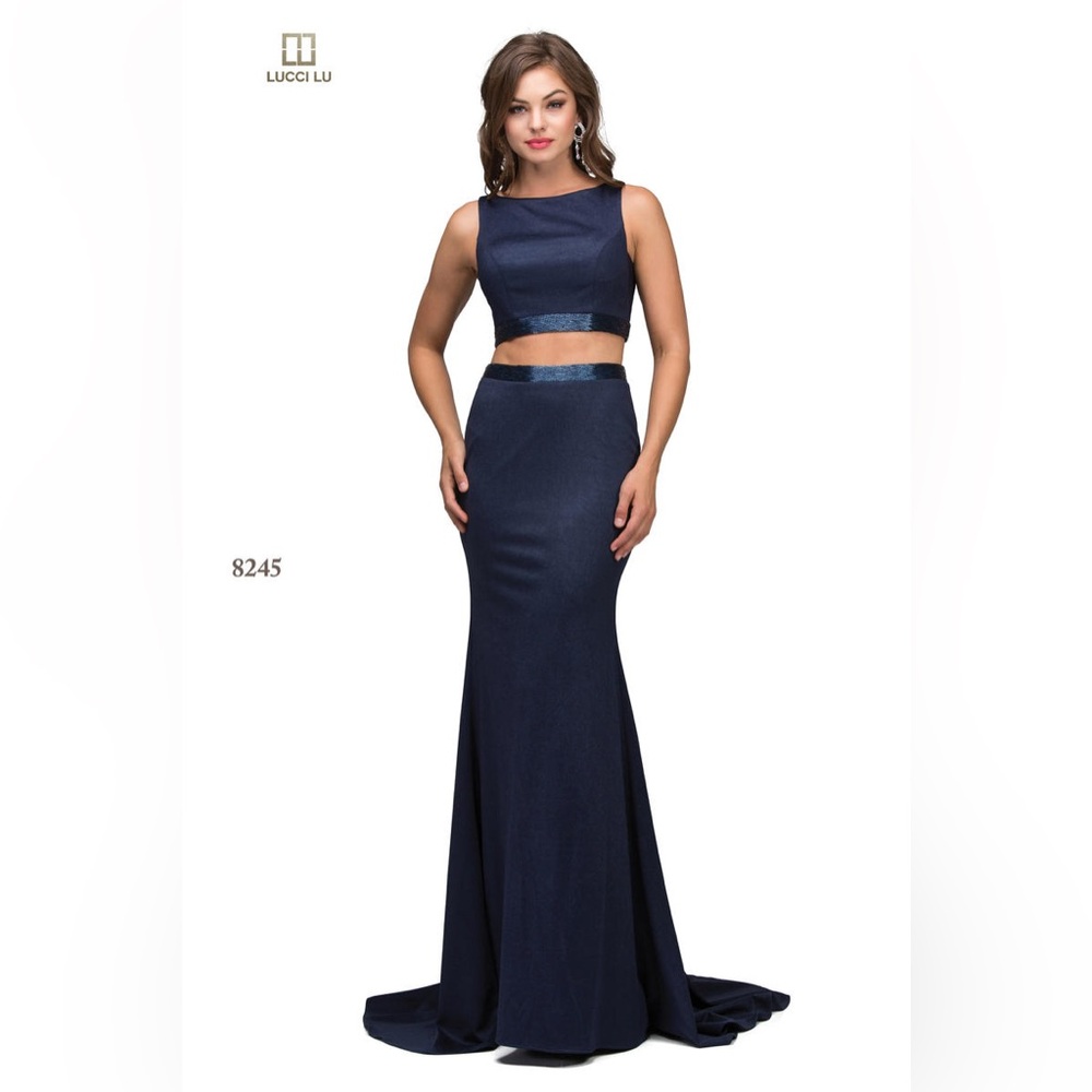 Lucci Lu Navy Blue Prom Dress